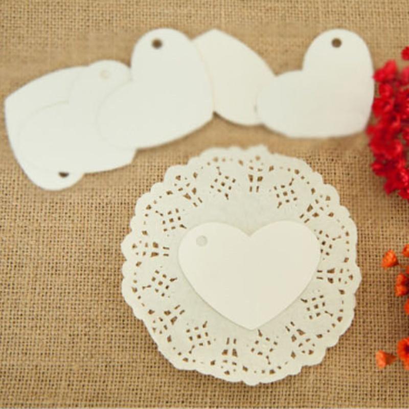100 шт. бирка в форме сердца DIY подарочные бирки из крафт-бумаги рождественские украшения открытки подарочная упаковка бумажные этикетки скрапбукинг