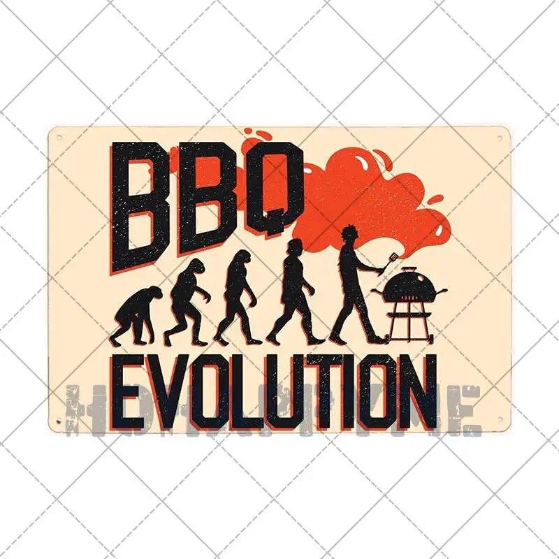 Barbecue Food Hot Dog BBQ Signs Retro Metal Plaque Cafe Bar Pub Signboard Wall Decorative Posters Plate Home Decor 20X30CM