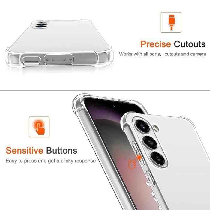 Чехол из силикона - Booling - для Samsung Galaxy S24 - Прозрачный - Усиленные углы - Ударопрочный