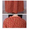Womens Vintage Floral Long Dress Loose Fit Sleeve Swing Casual