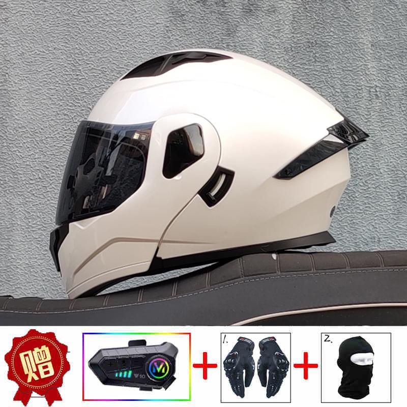 ORZ High-quality Motorcycle Professional Racing Flip Helmet ABS Material Modular Dual Lens Bluetooth Helmet DOT Certification
