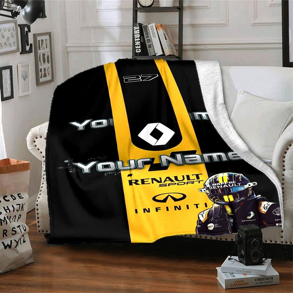 Renault Personalized Text Blanket Gift Customizable Blanket Ultra-Soft for Bedding Home Decor Picnics Living Room Ideal for All Seasons