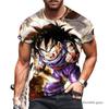 Летняя мужская футболка для спортзала Goku Мужские топы Дышащая футболка Dragon Ball Какарот Веджета Супер Сайян