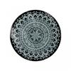 Монохромная круглая стеклянная разделочная доска Мандала