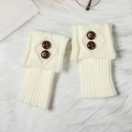 Women Leg Warmers Knitted Gaiters with Buttons Warm Boot Cuff Sock Girl Short Boot Cuffs for Autumn Winter Daily Outings Street Dating