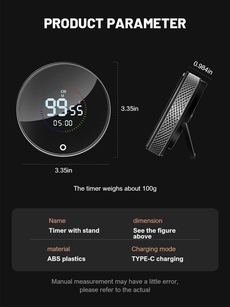 Светодиодный цифровой таймер для кухни, приготовления пищи, душа, обучения, секундомера, будильника, обратного отсчета, вращающегося, регулировки громкости, магнитного типа