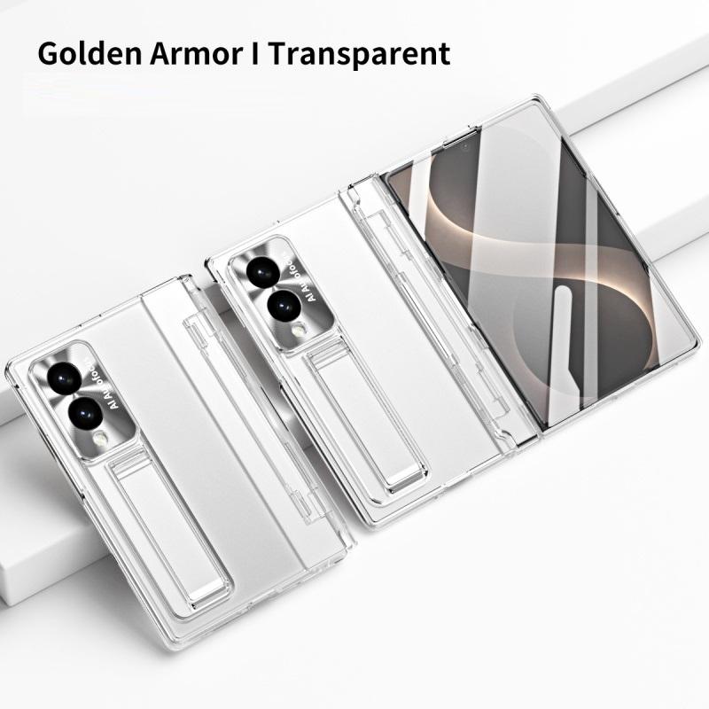 Для Samsung Galaxy Z Fold 8 Ultra / 8 7 6 5 4 3 360 Полная Защита Чехол-шарнир Складной Чехол Закаленное Стекло Пленка Подставка ПК Чехол