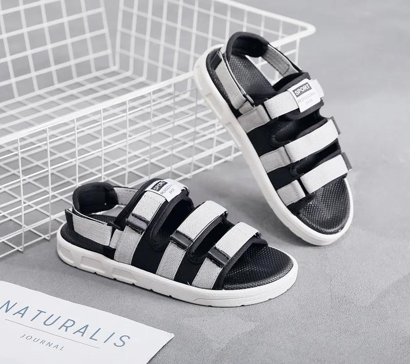 Летние мужские модные сандалии для улицы, спорта, пляжа, для пар, повседневные, плоские, удобные, с открытым носком, крутая обувь, шлепанцы слипоны