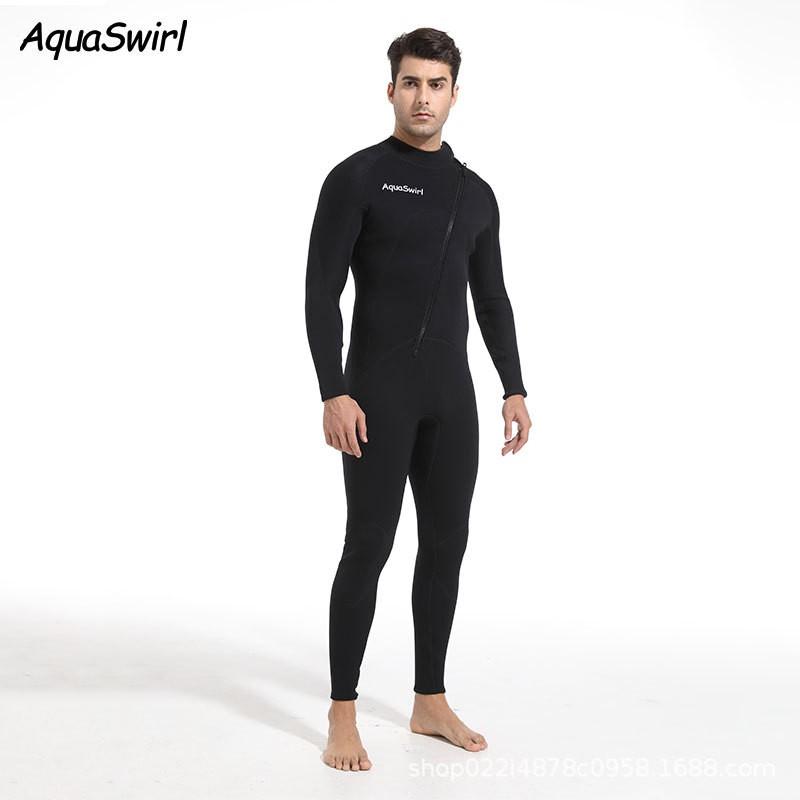 3mm Mens Full Wetsuit Scuba Diving Snorkeling Surfing Swimming With Long Sleeve Pants Front Zip