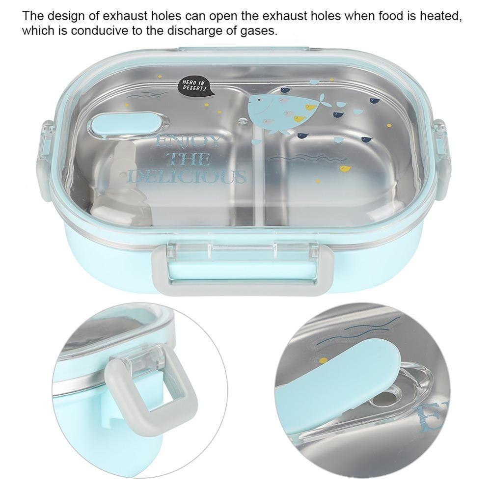 2 Compartment Insulated Lunch Box 650ML Capacity Portion Control Container For Adults