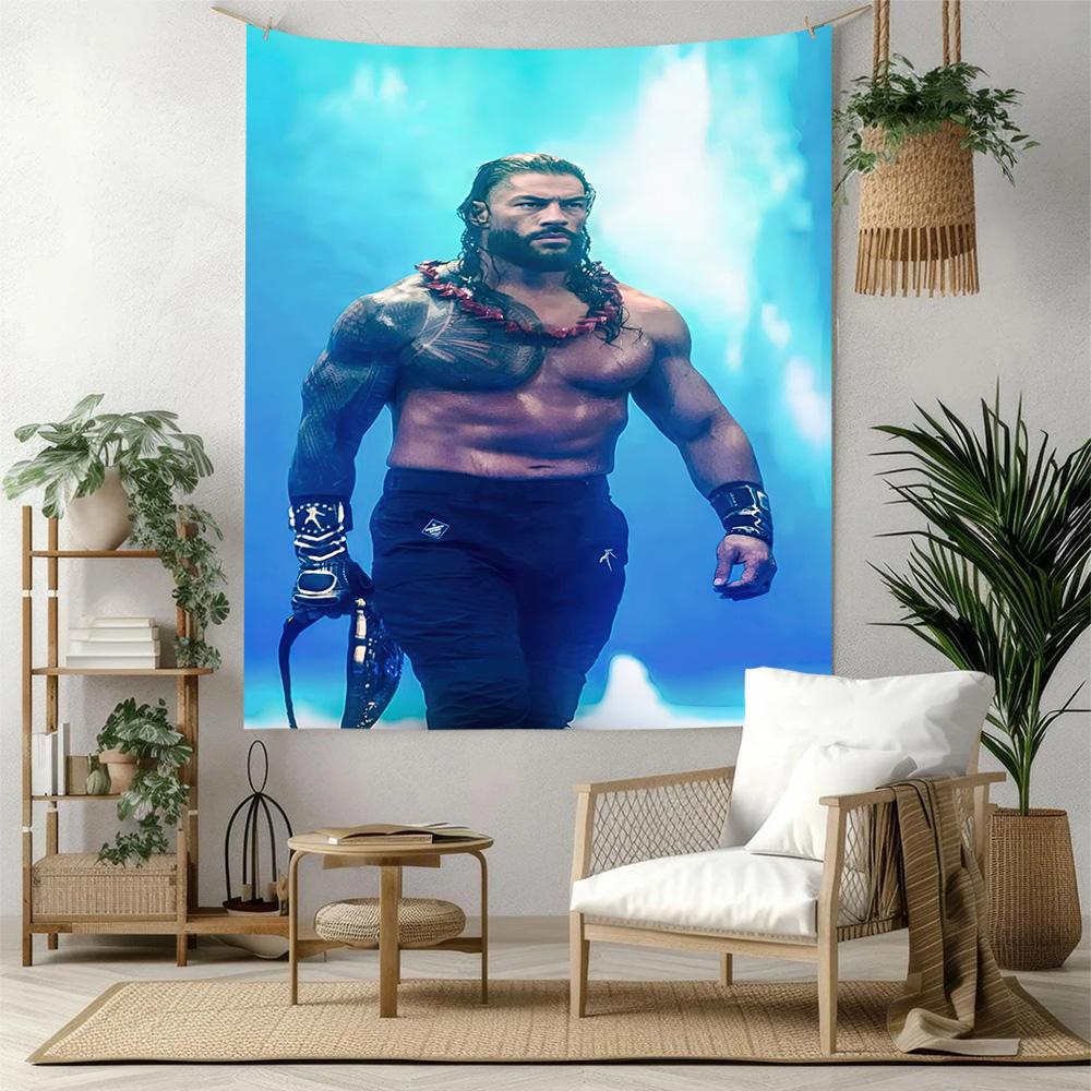 Roman Reigns1 Wall Decor Tapestry Art For Pet Memorial Birthdaywedding Party Backdrop Family Gift