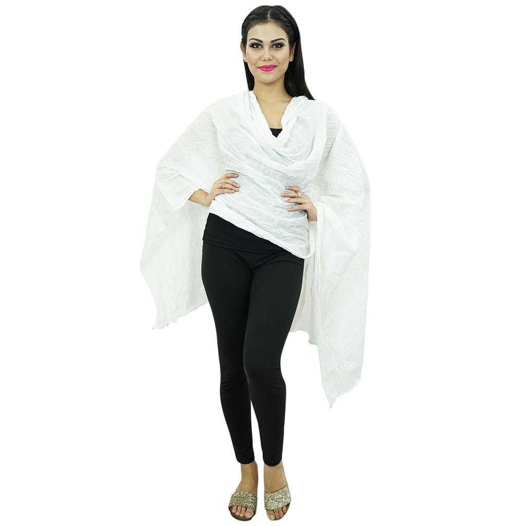 Long Cotton Voile Dupatta Stole Women Neck Wrap Indian Scarves Chunni