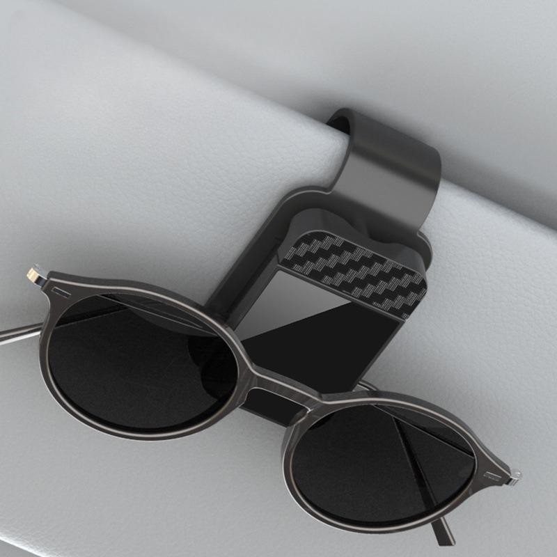 Car Sun Visor Sunglasses Clip Holder Stable Eyeglasses Hanger Card Ticket Organizer Sunglasses Holder Car Interior Accessories