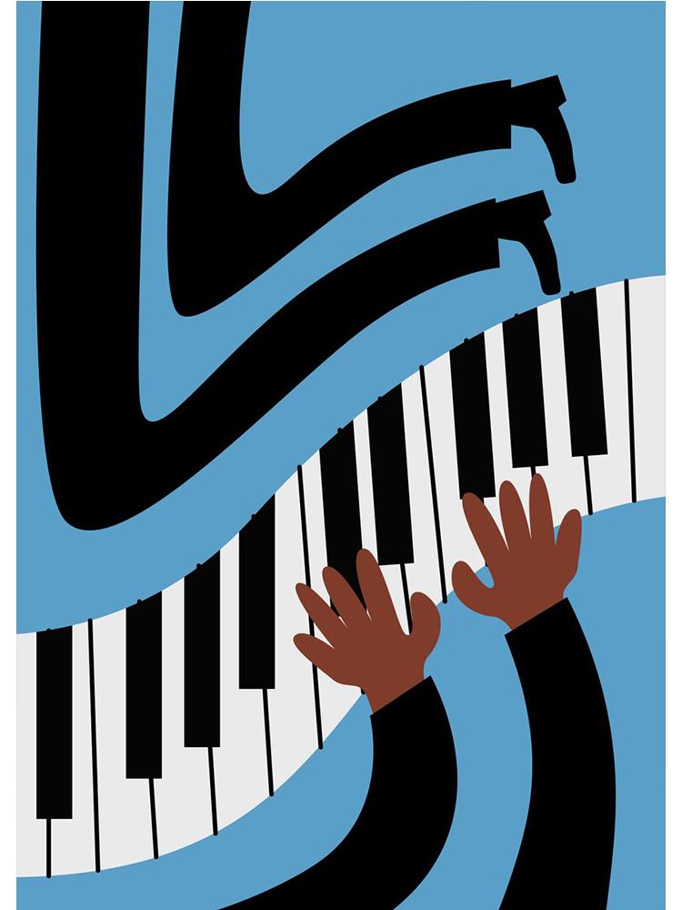 Забавный меломан, холст, живопись, постеры, принты, абстрактная девушка, играющая на гитаре, нота, настенное искусство для современной гостиной, домашний декор