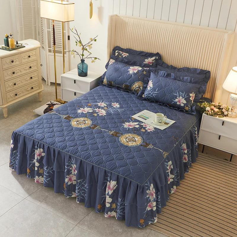 1 шт. простыни для кровати, толстые теплые эластичные наматрасники Queen, покрывало, юбка для кровати, свадебная юбка без наволочки