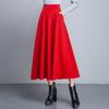 2023 Women's A-Line High Waist Plus Size Solid Color Square Dance Skirt, Half-Length Big Swing, Four Seasons Skirt
