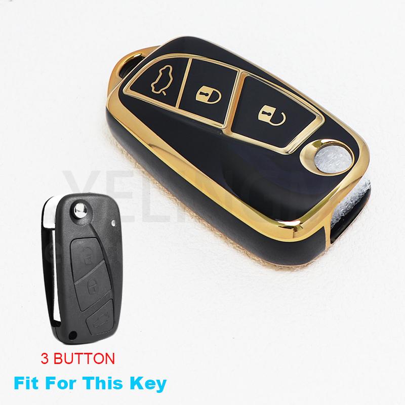 Новый чехол-книжка для ключа автомобиля из ТПУ для Fiat 500 Panda Stilo Punto Doblo Grande Bravo 500 Ducato Minibus Shell Fob Аксессуары