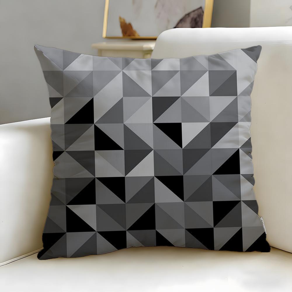Geometric Line Texture Cushion Cover Soft EasyWash Pillow Case Versatile for Couch Bed Travel and Office