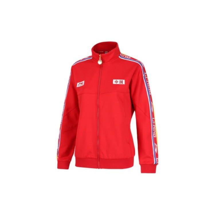 Li Ning Sports Lifestyle Series Letter Logo Trimmed Stand воротник Кардиган Толстовка Женская толстовка Красный AWDRD28-2