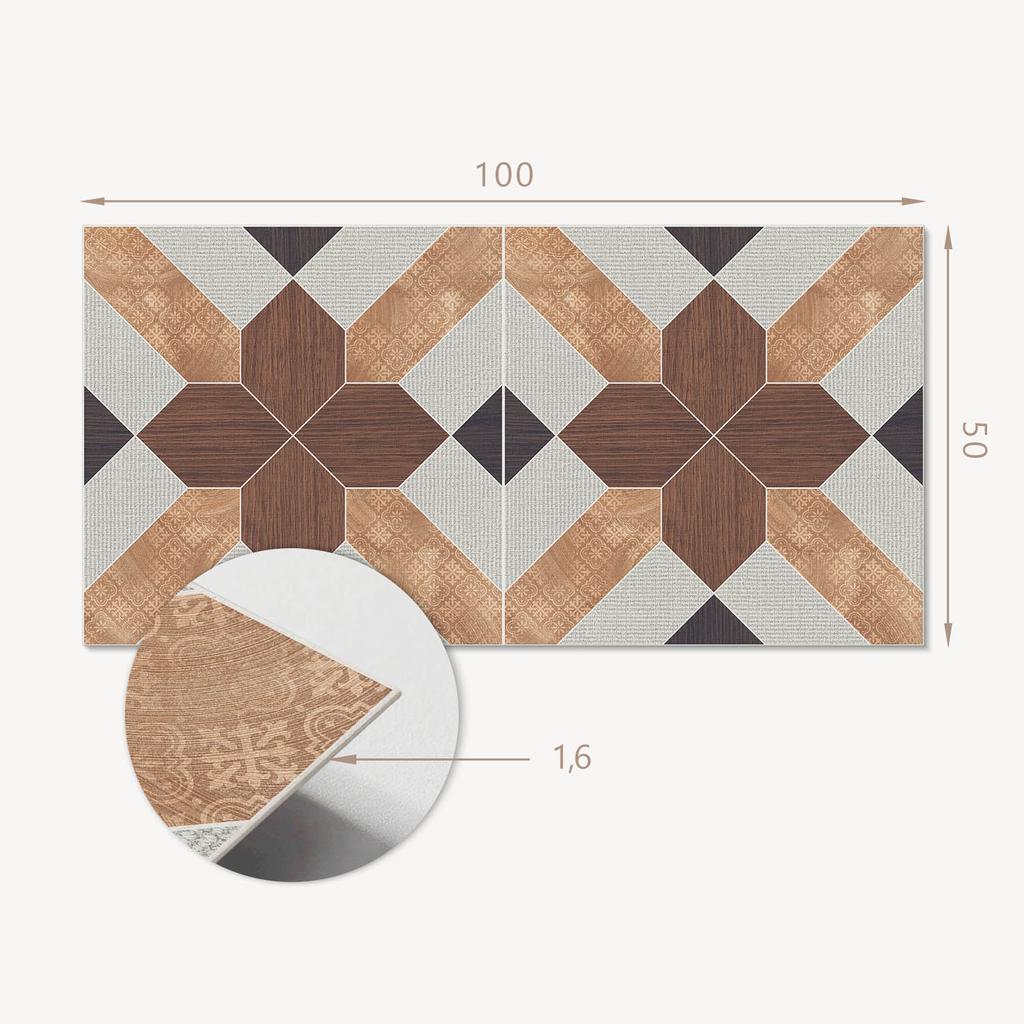 Self-adhesive Decoration with Graphics for the Office or Study 100x50 cm Geometric Pattern with Motif