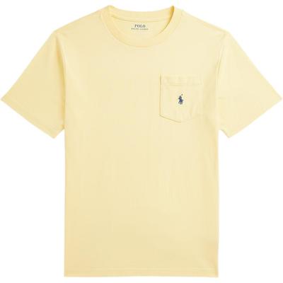 Polo Карманная хлопковая вязаная футболка Детские топы Желтый 323970333-002