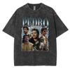 Limited Pedro Pascal Actor Washed Vintage T Shirt Men Women Casual Oversized Tshirt Fashion High Quality Cotton Tees Streetwear