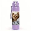 1PC Puppy Peeking From Blanket 750ml Color Plastic Sports Water Bottle Leakproof Flip Straw Lid Suitable for Sports Office Home Use