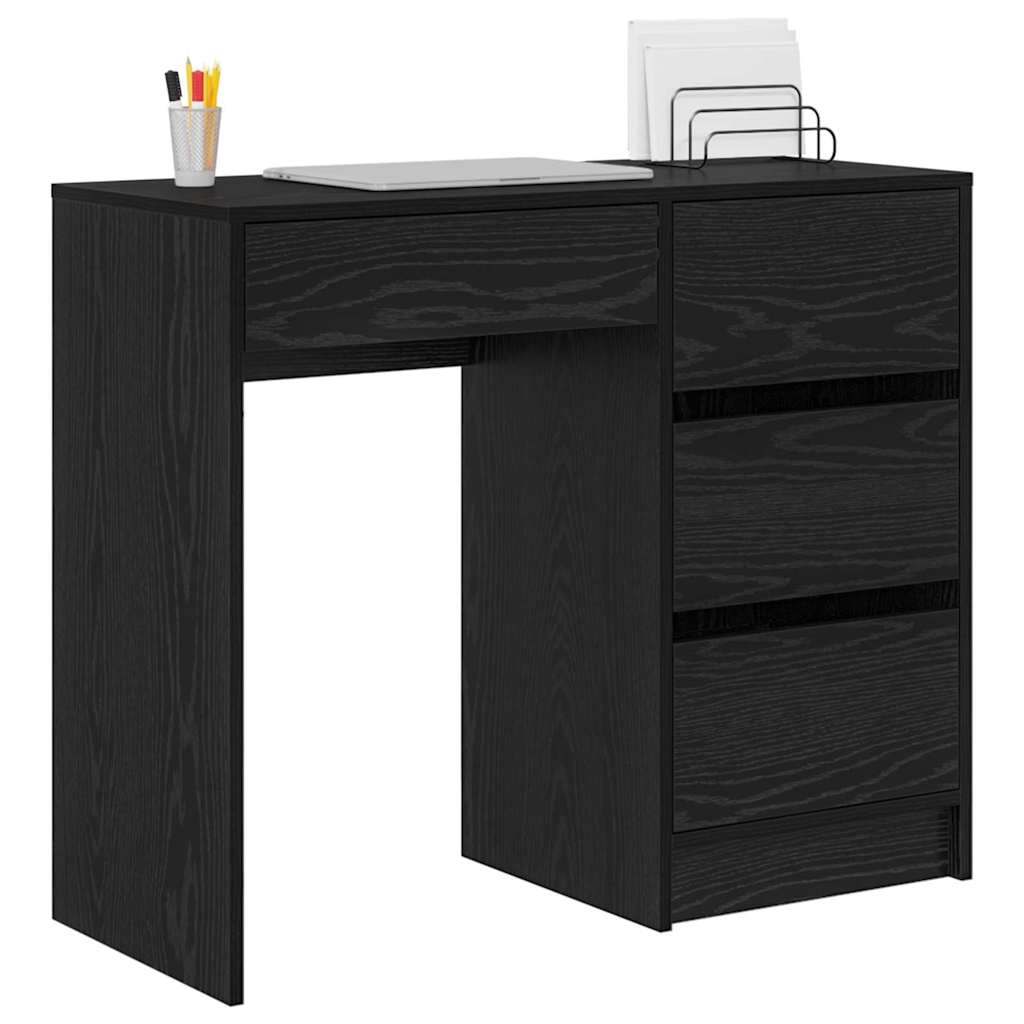 Desk Black Oak Effect 90 x 37.5 x 75 cm