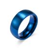 8mm Titanium Steel Wedding Band Blue Color Brushed Matte Finish Comfort Fit Ring Tarnish Proof Anniversary Gift for Him