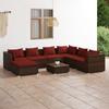 Day and Night - Day and Night 8-piece Garden Sofa Set and Brown Synthetic Rattan Cushions