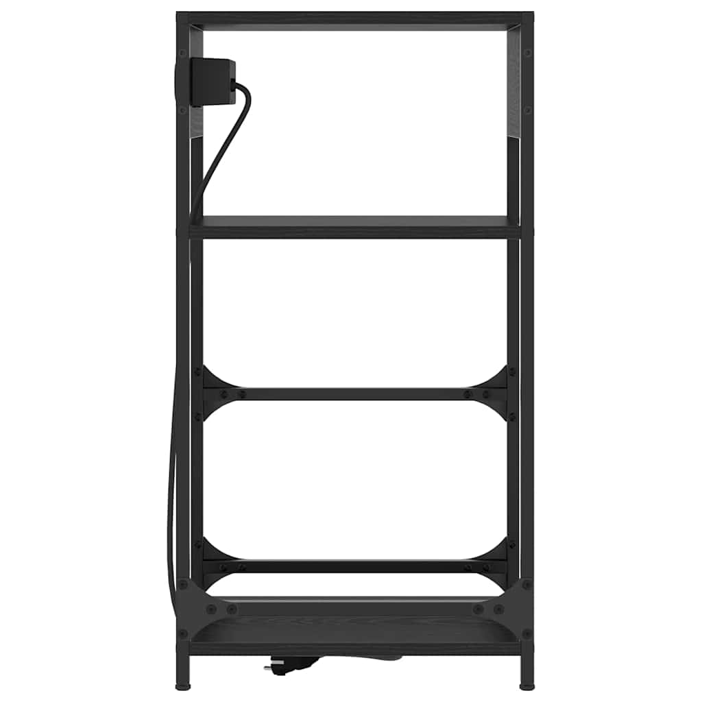 Nightstand Black Oak Look 40 x 27 x 76 cm Engineered Wood