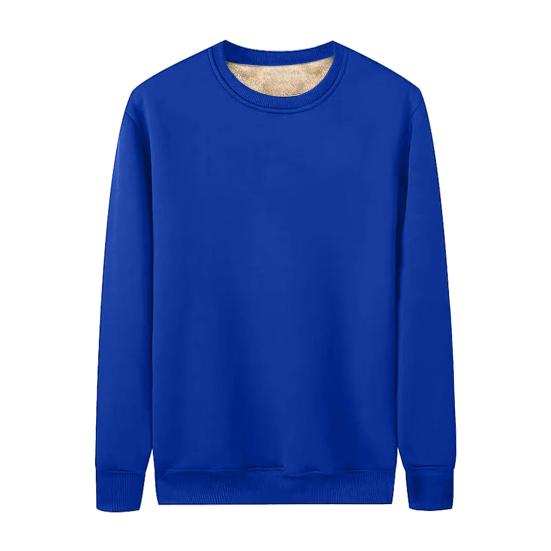 Мужской свитшот на флисовой подкладке, с длинным рукавом, круглым вырезом, утолщенный пуловер, теплый, осенне-зимний, повседневный свитшот для улицы, работы, ежедневных дел