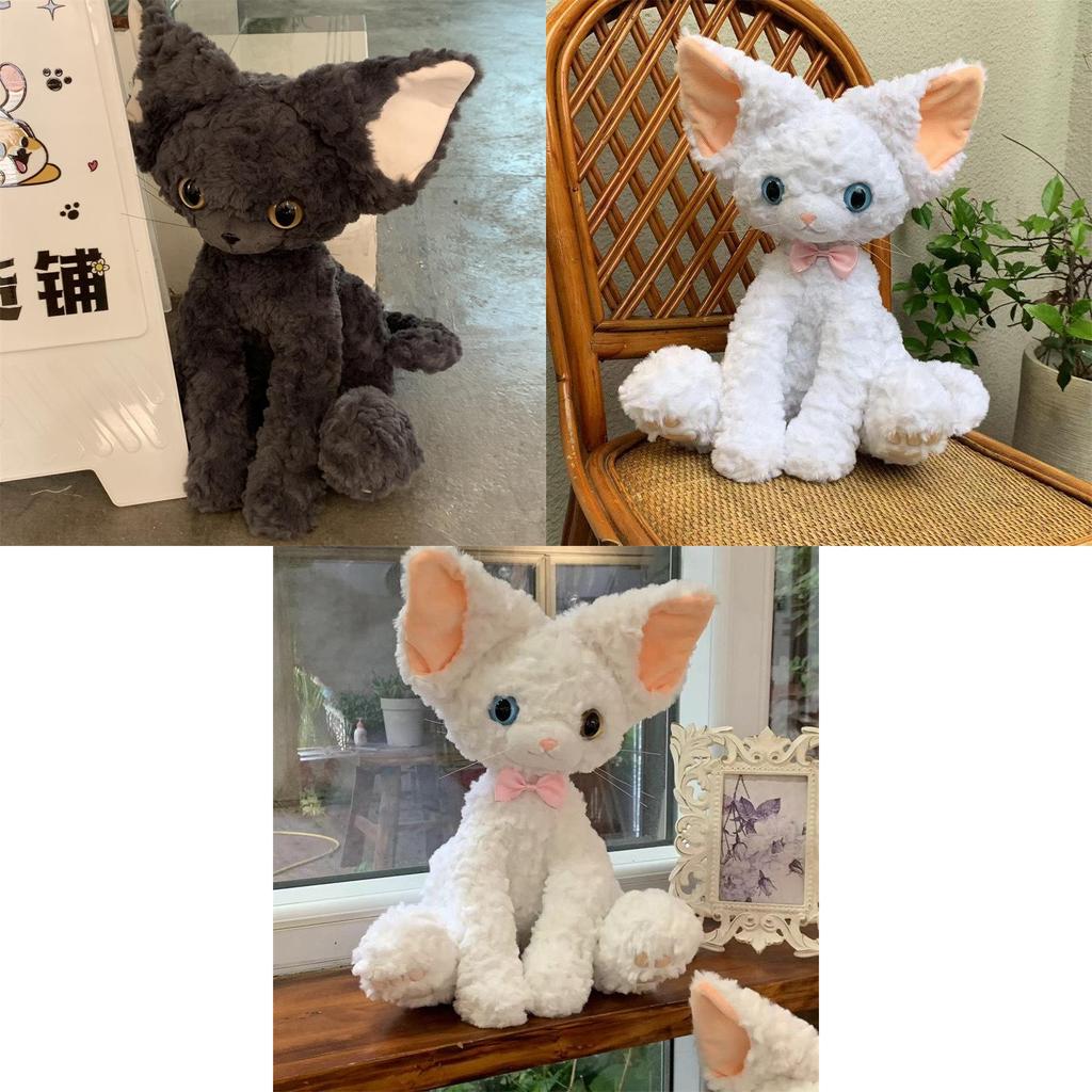Devon Black Rex Cat Plush Toy Doll Pillows With Various Colored Eyes Girls Gift