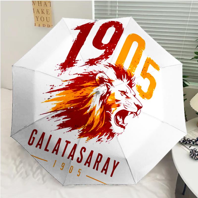 Galatasaray S .K Print Automatic Umbrella, 8 Rib Iron Frame, Plastic Handle, Suitable for Outdoor Travel &Daily , Ideal Gift