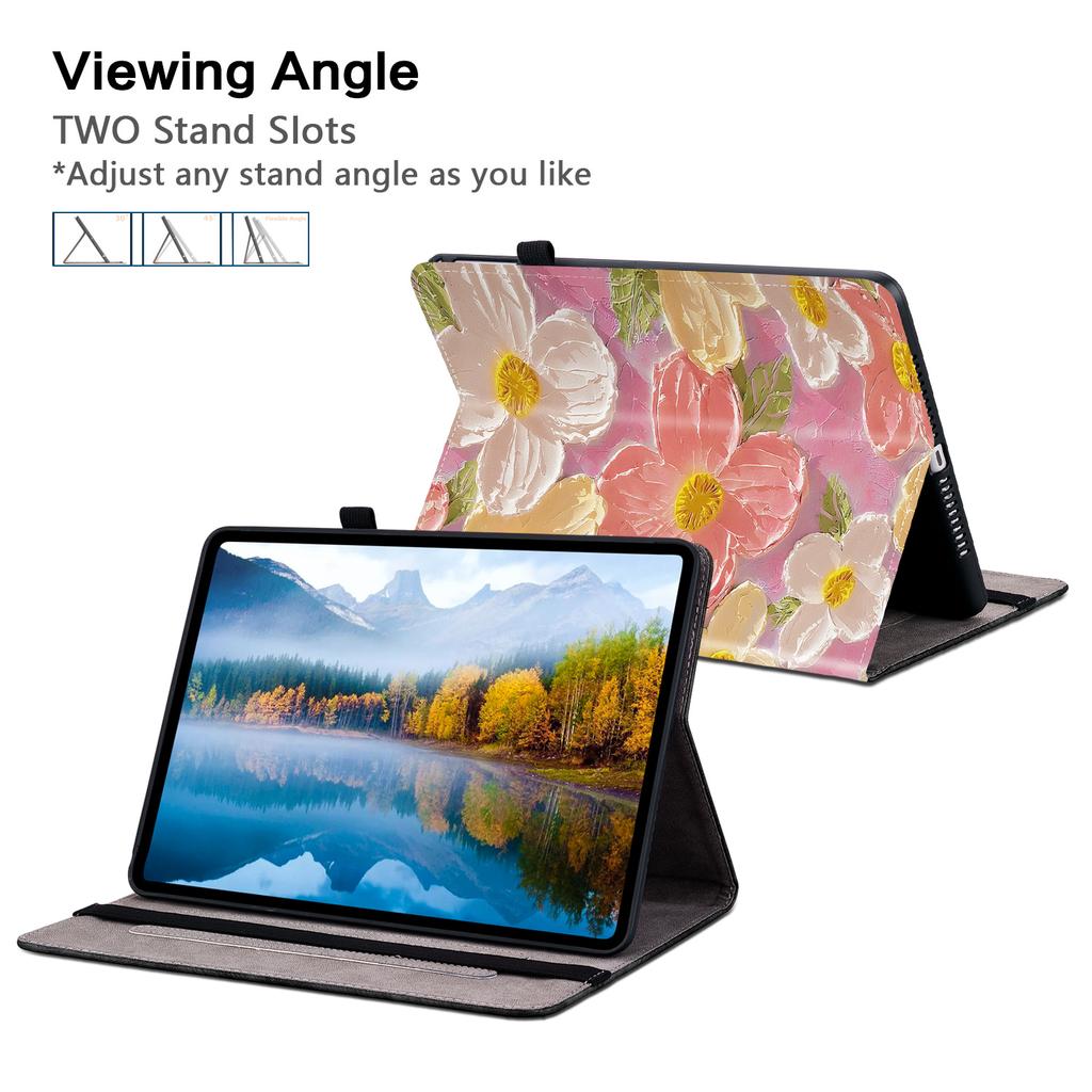 TPU Back Case Universal for Apple iPad A16 2025 11th 10.9 2022 10th Gen Stand Luxury Painted Cover With Card Slots & Pen Holder