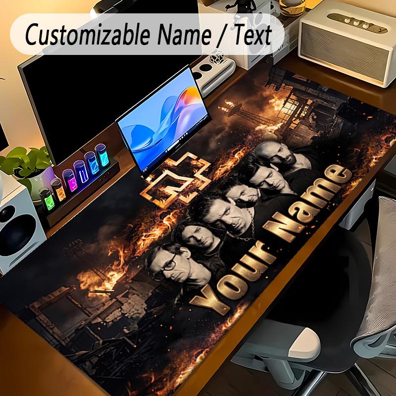 Large Mouse PadRammstein Custom Name Text Personalized Desk Mat Non Slip Gaming Pad