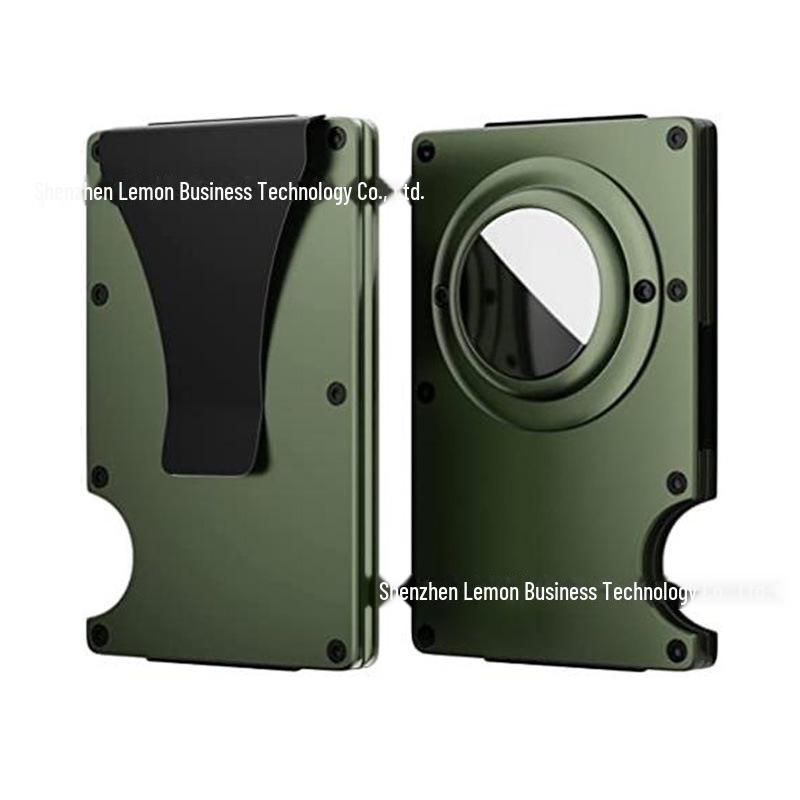 Новый держатель для карт из алюминиевого сплава с блокировкой RFID и трекером AirTag