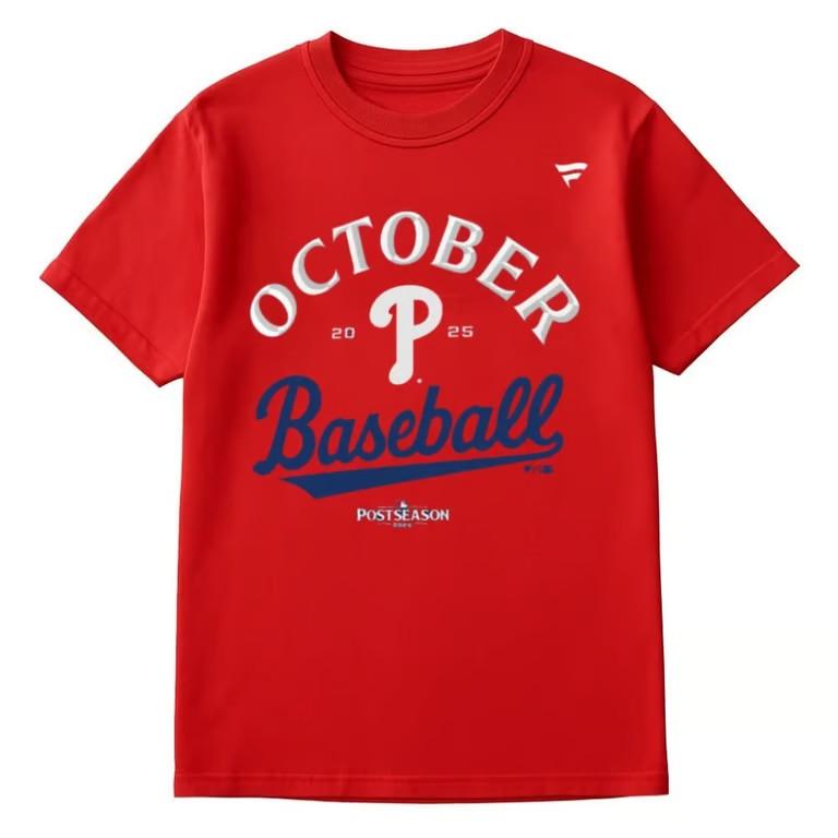 Phillies October Baseball 2025 MLB Postseason T-Shirt Unisex T-Shirt