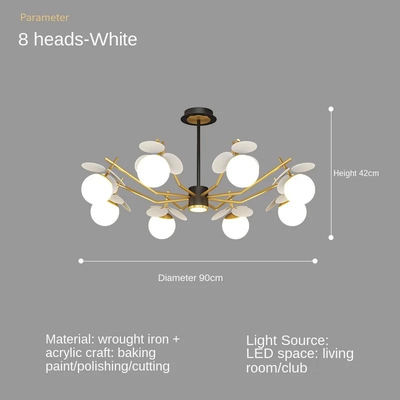 Современная светодиодная люстра Nordic для спальни, гостиной, зала, черный, золотой, стеклянный шар, потолочный светильник, светильник для внутреннего освещения