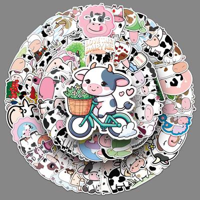 100 Наклеек-дудлов с коровами, персонализированные, мультяшные, милые животные, креативные, декоративные, наклейки для чашки для воды, чехла для мобильного телефона