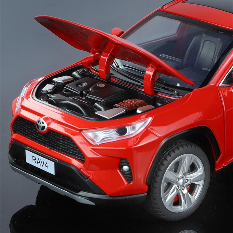AMJ1 1:24 Тойоты RAV4 Внедорожник Сплав Модель Автомобиля Литье под Давлением Металлическая Игрушка Внедорожники Модель Автомобиля Симуляция Звука и Света Детская Игрушка Подарок