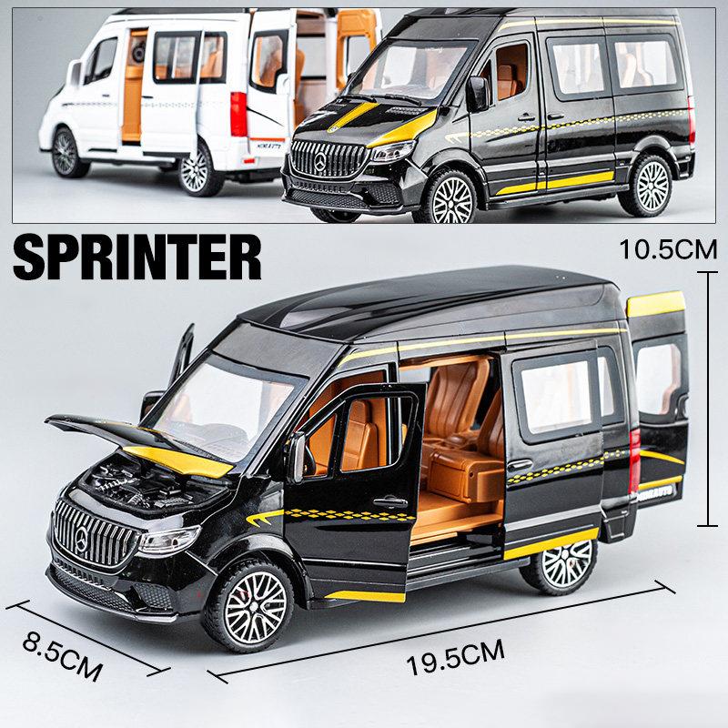1:24 сплава автобус BenzS Sprinter MPV Van сплав игрушечный автомобиль литья под давлением модель MPV звук свет отступить детский подарок мальчики для игрушек