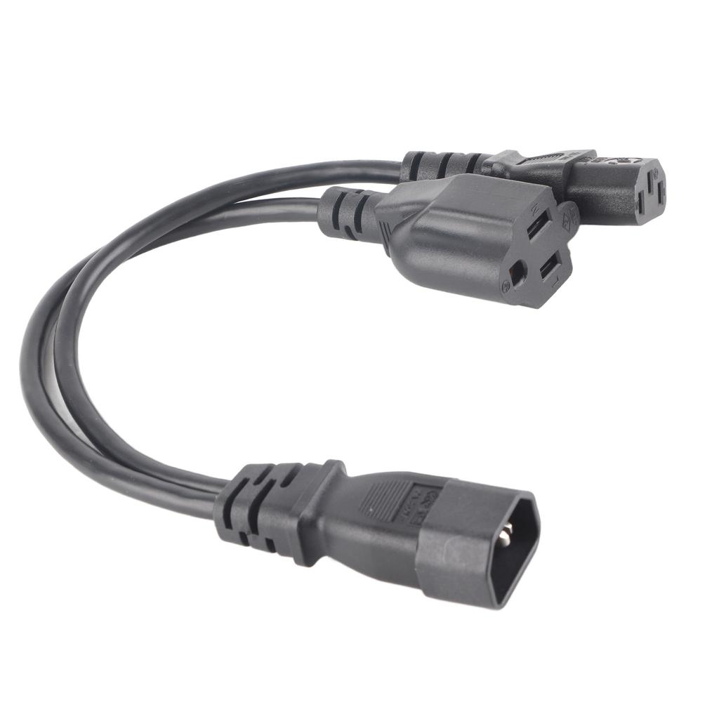 C14 Male To C13 Nema 5‑15R Female Y Splitter Power Cord 1 In 2 Out 10A 250V Waterproof Power Extension Adapter Cable