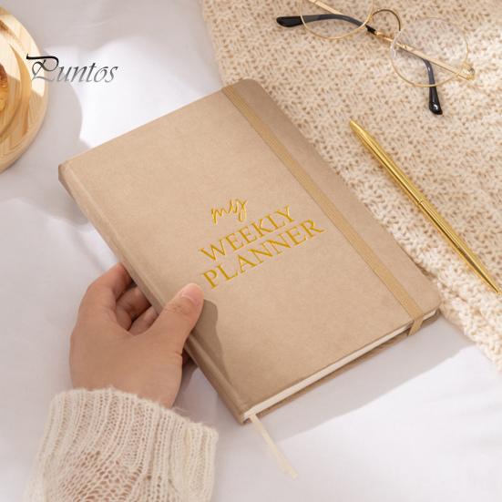 Еженедельный планировщик на 2025 год с почасовыми временными интервалами, ежемесячная/еженедельная книга встреч, круглогодичная организация, бархатная обложка