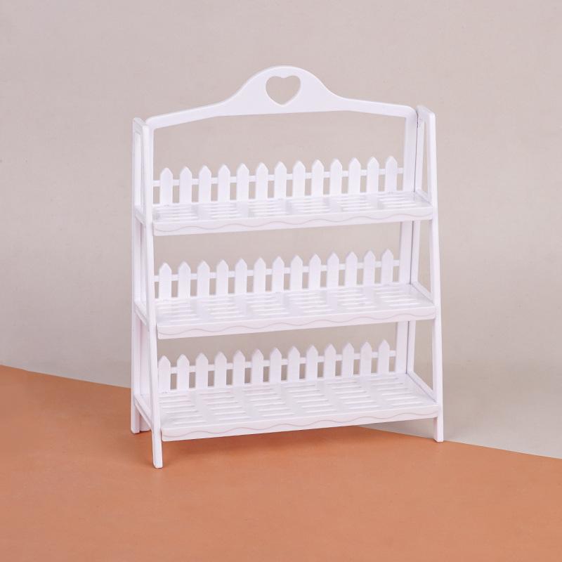 Mini Simulation Play House Bread Rack Flower Rack Supermarket Model Doll House Ornament Children Play House Toys