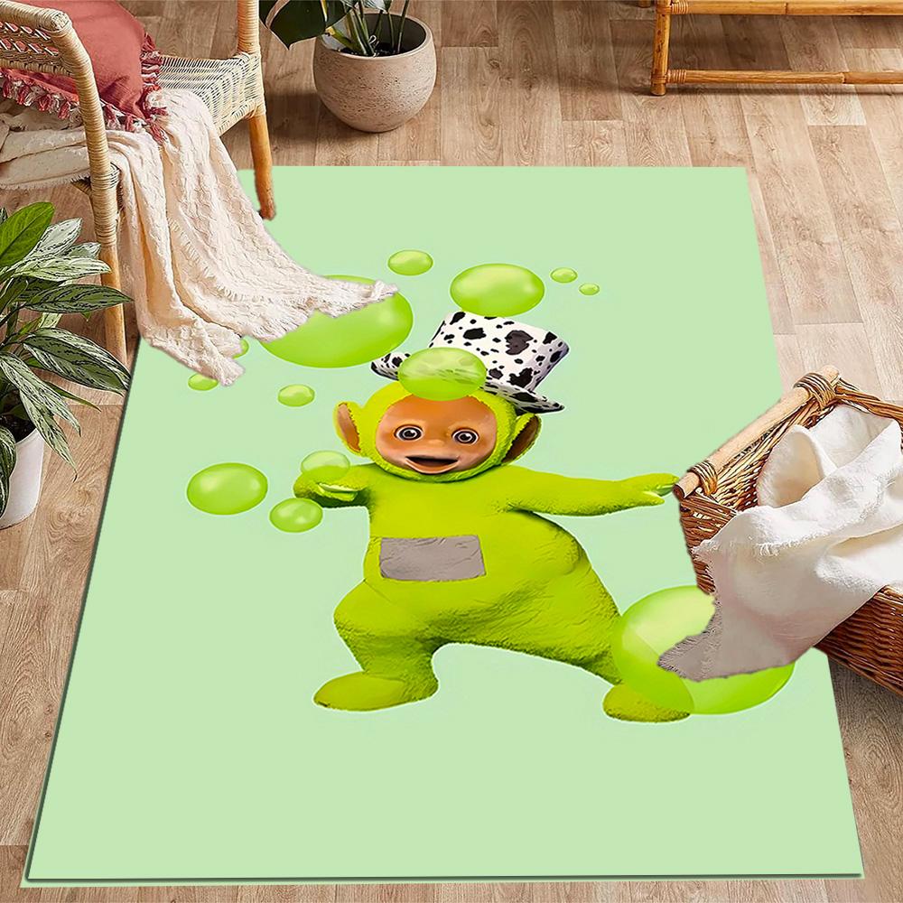 Teletubbies Scooter Adventure Themed Anti-Slip Rugs - Polyester Home Decor, Suitable for Bedrooms, Living Rooms, Doorways, Studios, and Decorations