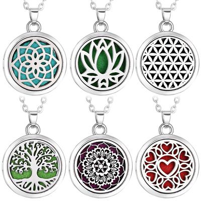 Древо Жизни Медальон из сплава из нержавеющей стали Кулон Арома-диффузор Ожерелье