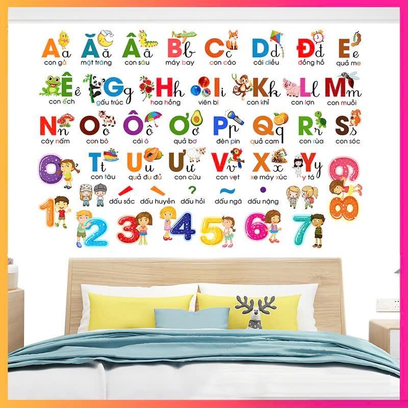 Child-Friendly Vietnamese Alphabet Decals for Vibrant Learning Environment