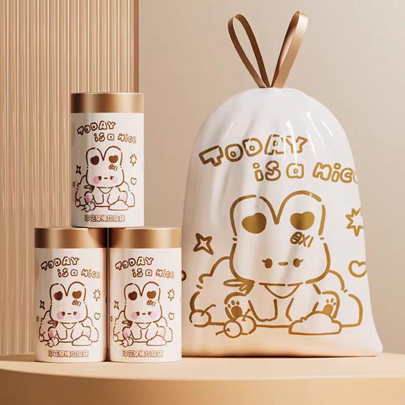 100 Pcs Cartoon Print Household High Quality Disposable Trash Pouch Kitchen Storage Garbage Bags Cleaning Waste Bag Plastic Bag