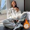 2023 Autumn/Winter Women's Plush & Thick Sportswear: Korean-Style Loose Casual Two-Piece Suit for Students